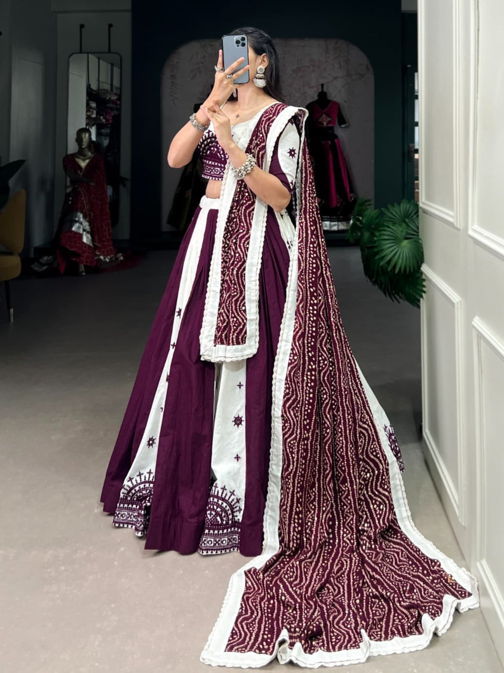 Royal Mirror Work Chaniya Choli Set