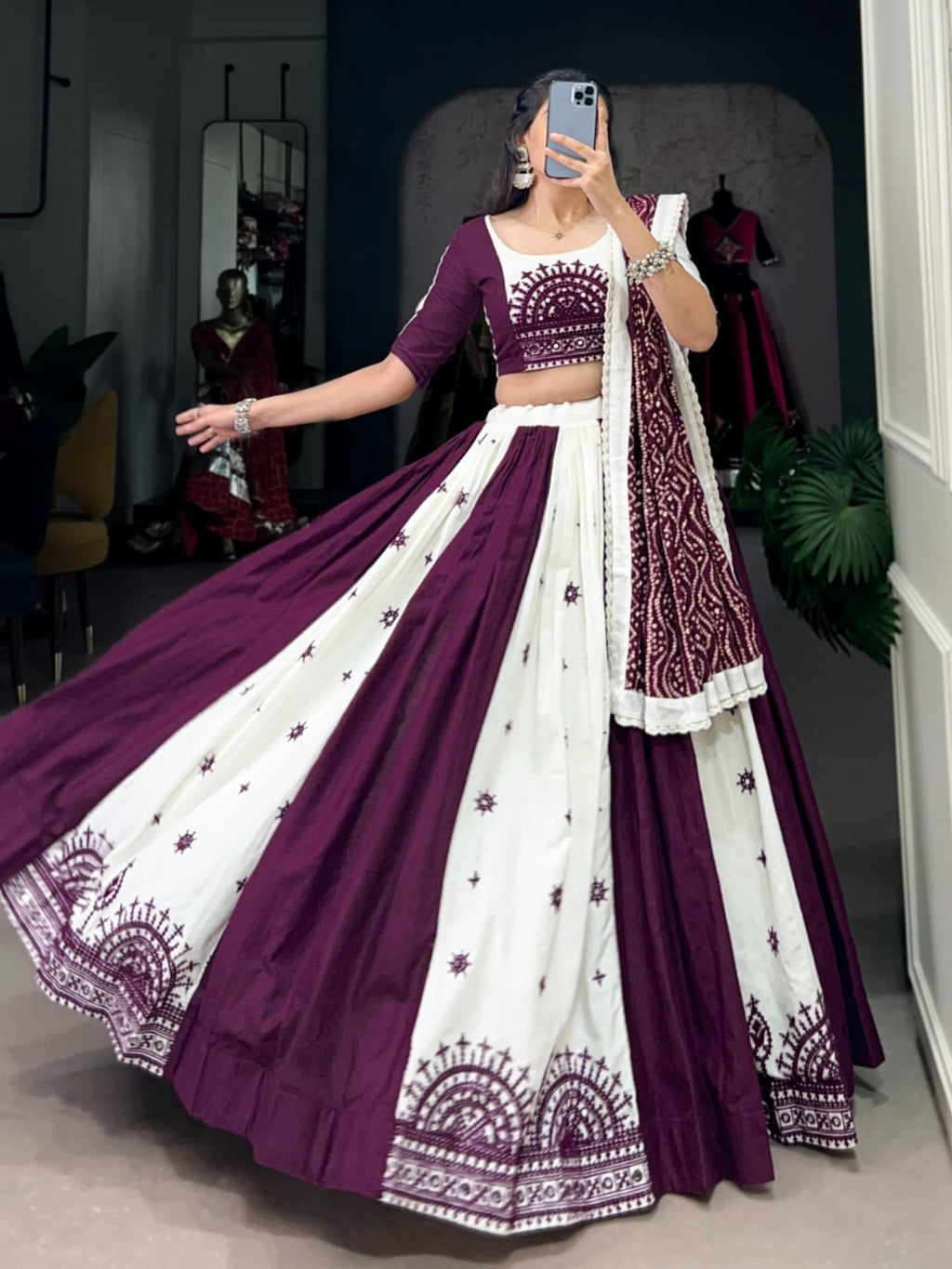 Royal Mirror Work Chaniya Choli Set