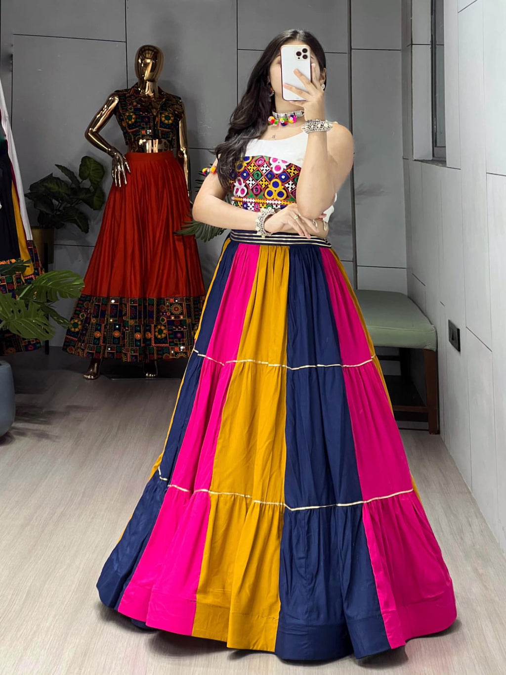 Mirror Work Chaniya Choli Set