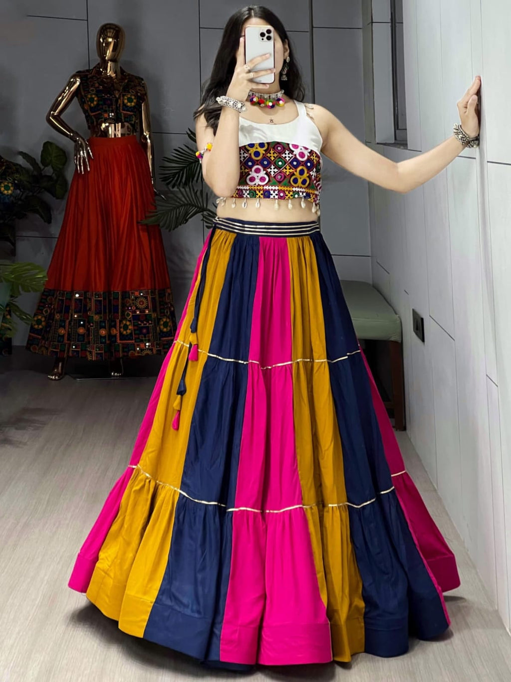 Mirror Work Chaniya Choli Set
