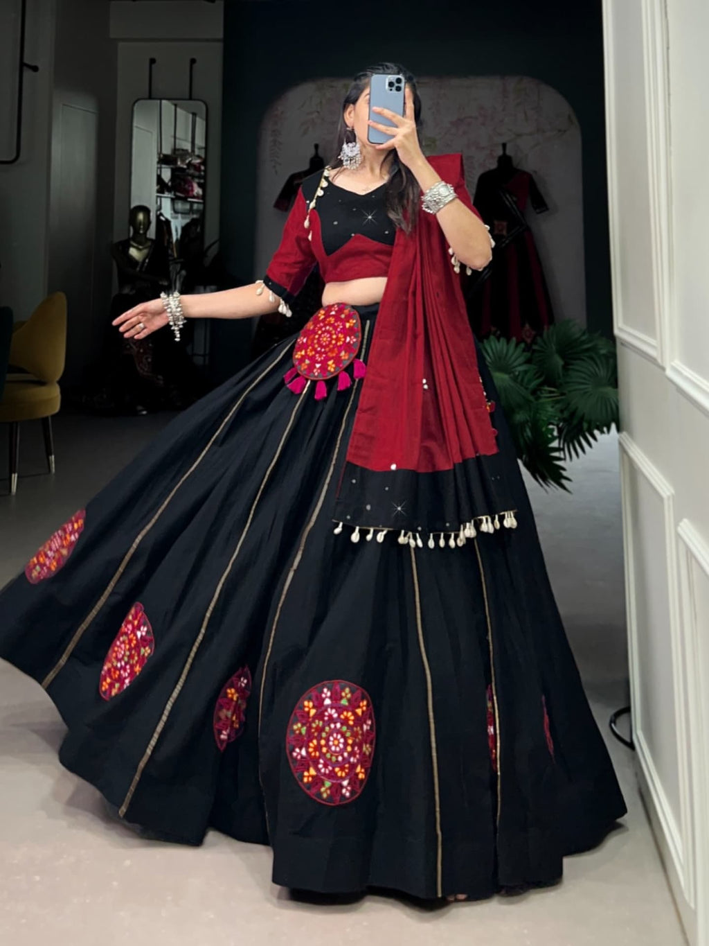 Mirror Work Chaniya Choli Set
